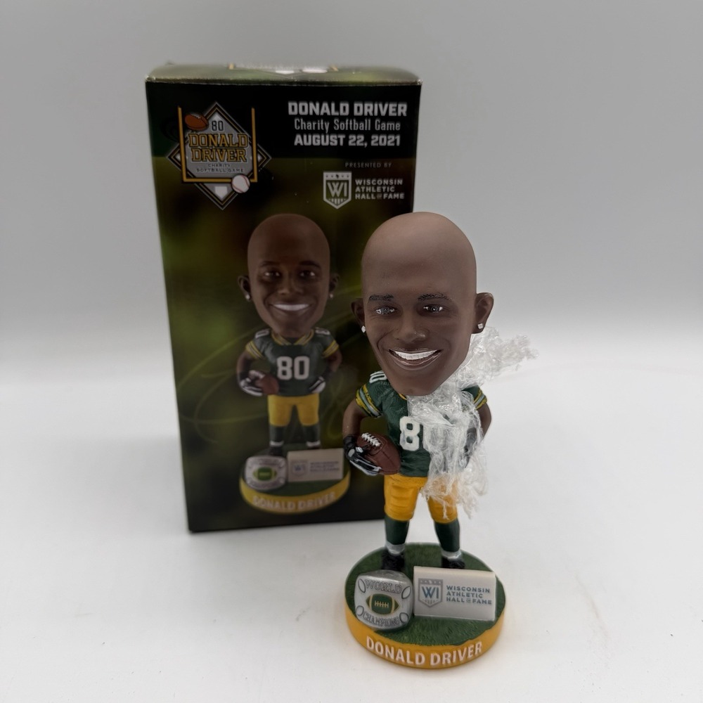 Donald Driver Green Bay Packers NFL 2021 Charity Softball Game Bobblehead NIB